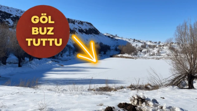 Sülük Gölü buz kesti