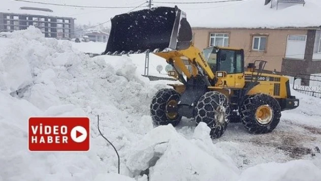 Karlıova'da kar 2 metreyi aştı