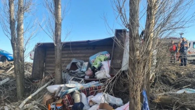 Ağrı'da kamyon şarampole uçtu!