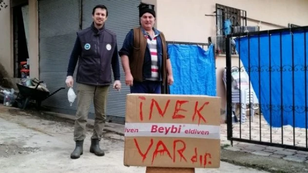 Karadeniz işi tabela: "İnek vardır"