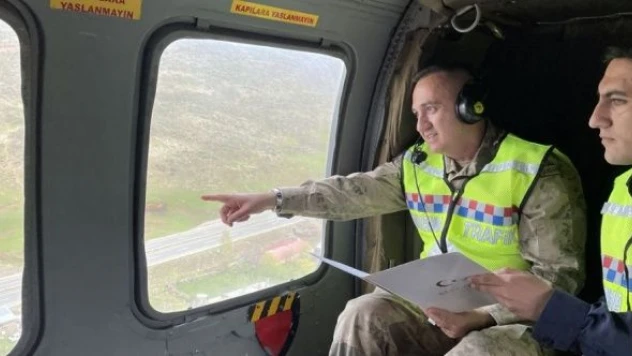 Bingöl'de helikopterli trafik denetimi gerçekleştirildi