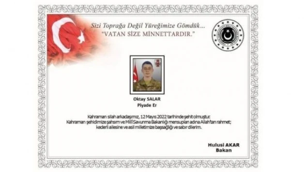 Hudut Karakolu'ndan şehit haberi geldi