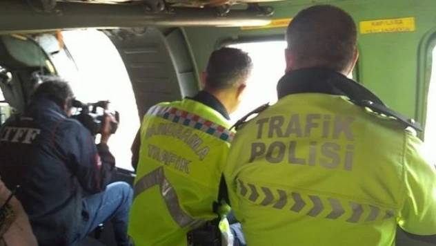 Tunceli'de helikopterle trafik denetimi gerçekleştirildi