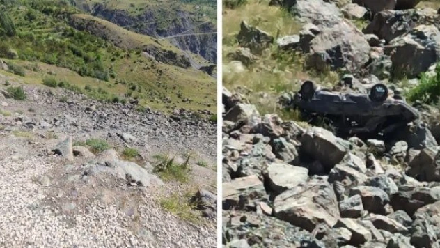 Malatya'da araç uçuruma devrildi!