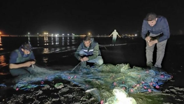 Van'da kaçak inci kefali avcılığı operasyonu!