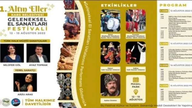 Kars 1'inci Altıneller Geleneksel El Sanatları Festivali başlıyor