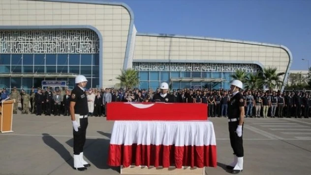 Mardin'deki kazada şehit olan polis Yahya Ergin için tören yapıldı
