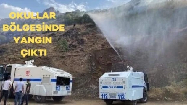 Şemdinli okullar bölgesinde çıkan yangın korkuttu