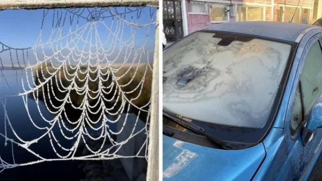 2 ilde soğuk hava nedeniyle kırağı oluştu