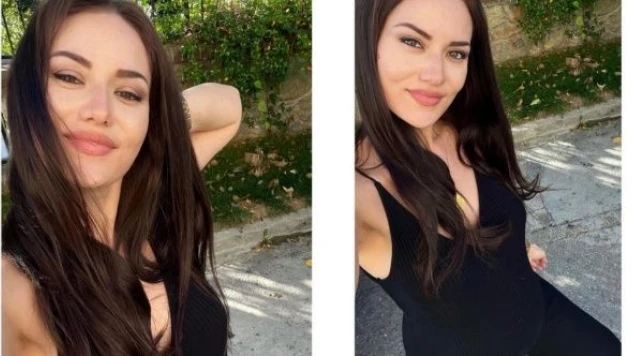 5 aylık hamile olan Fahriye Evcen sosyal medyayı salladı