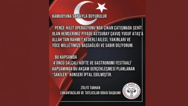 Elazığ'da Sakiler konseri iptal edildi