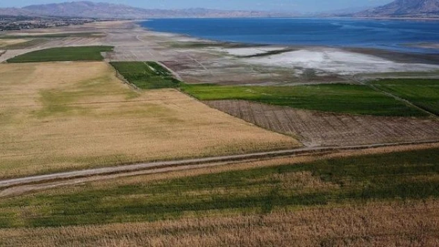 Keban Baraj Gölü'nde suların çekildiği  yerlerde  üretim yapılıyor
