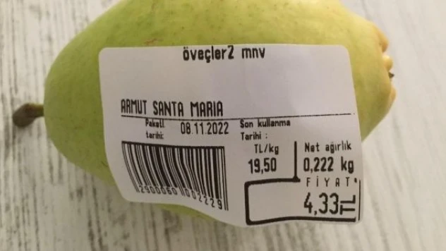 1 adet armut 4 Lira'yı geçti