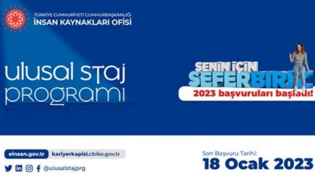 2023 yılı 'Ulusal Staj Programı' öğrenci başvuruları devam ediyor
