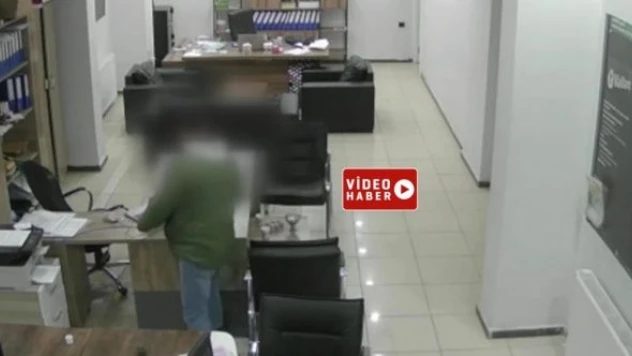 Ağrı'da iş yerinden hırsızlık güvenlik kamerasında