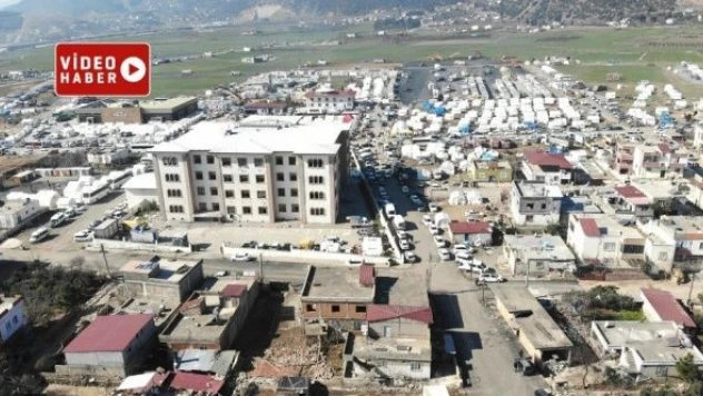 Depremin 7'nci gününde Nurdağı havadan görüntülendi