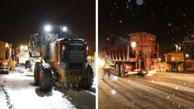 Bayburt'ta kar yağışı etkili oldu