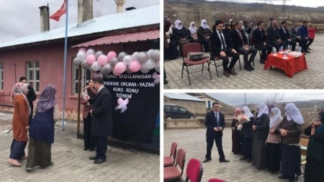 Van'da okuma yazma öğrenen kadınlar belgelerini aldı