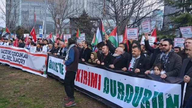 ABD Ankara Büyükelçiliği önünde İsrail'e protesto