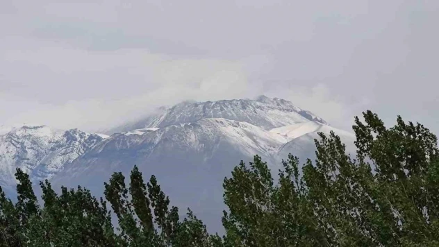Ağustos ayında Süphan Dağı'nın zirvesine kar yağdı