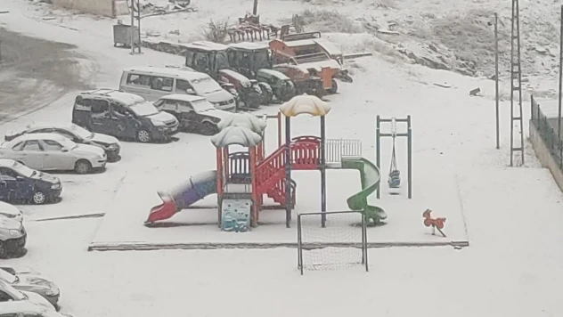 Aşkale'de kar yağışı etkili oluyor