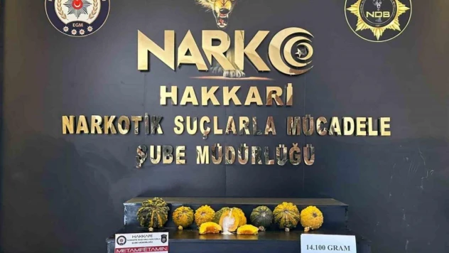 Bal kabakları içerisinde 14 kilo metamfetamin ele geçirildi
