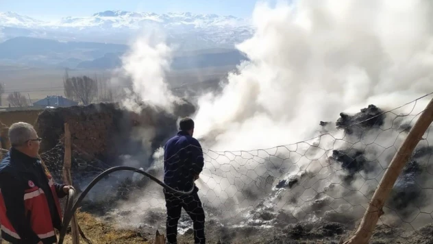 Başkale'de ot yangını 3 bin 500 bağ ot kül oldu