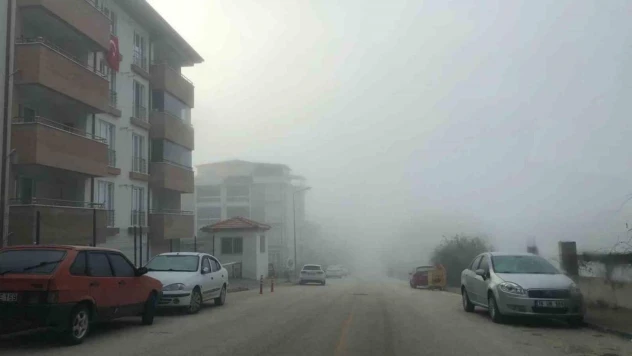 Bilecik'te etkili olan sis görüş mesafesini 10 metreye kadar düştü