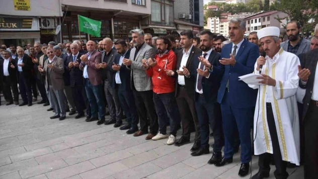 Bitlis'te Filistin'e destek, İsrail'e tepki