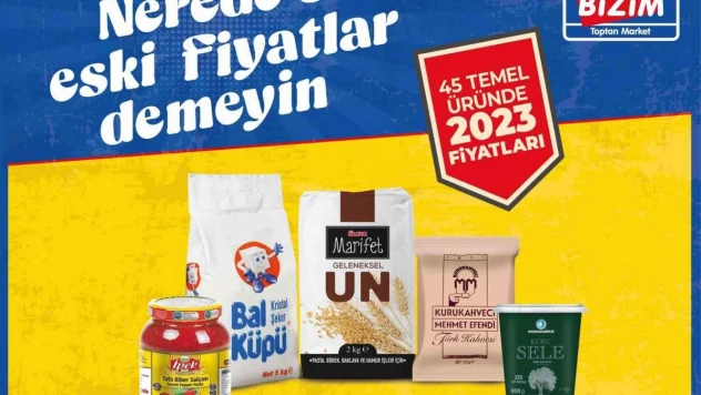 Bizim Toptan 45 temel ürünü 2023 fiyatlarıyla satışa sundu