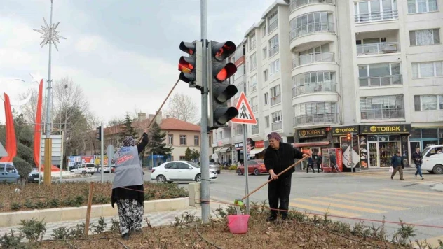 Bozüyük'te trafik ışıkları temizleniyor