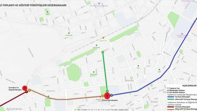Burdur'da 2024 yılı toplantı ve gösteri yürüyüşü yer ve güzergahları belli oldu