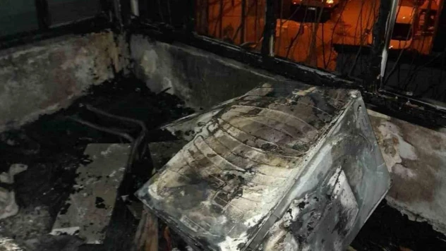 Çamaşır kurutma makinesinden yangın çıktı
