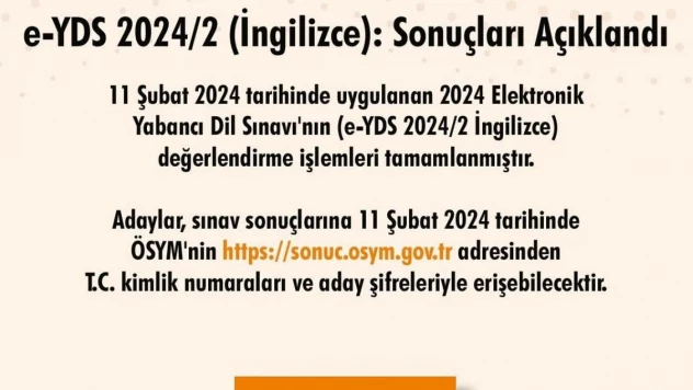 e-YDS İngilizce sonuçları açıkladı
