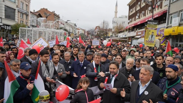 Edirne'de 'Özgür Filistin Yürüyüşü' düzenlendi