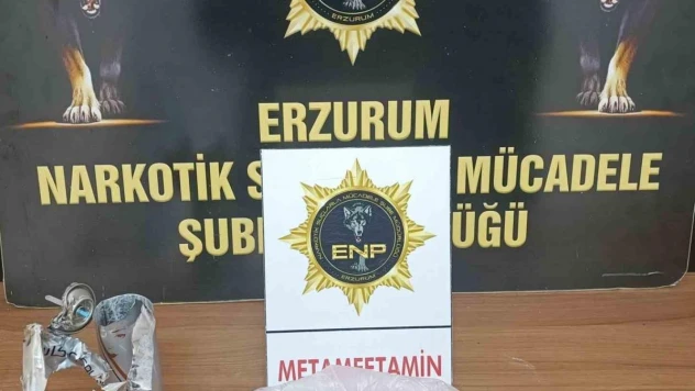 Erzurum'da 343 gram metamfetami  yakalandı