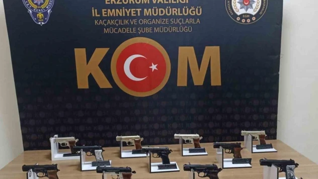 Erzurum'da el yapımı tabanca ele geçirildi