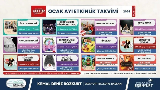 Esenyurt'ta kültür sanat dolu bir ocak ayı programı