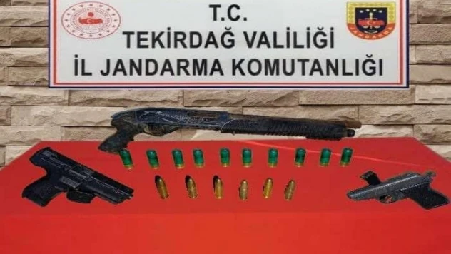 Evde silahlar ele geçirildi