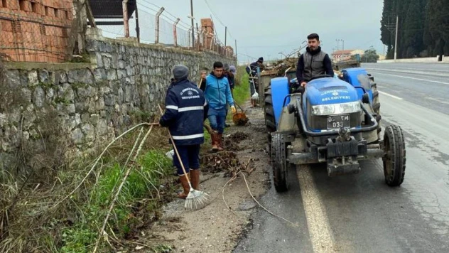 Germencik'te yol yapım çalışmaları sürüyor