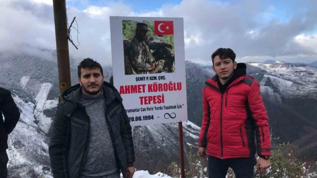 Giresun'un son şehidine Alnak Kayası'nda vefa örneği