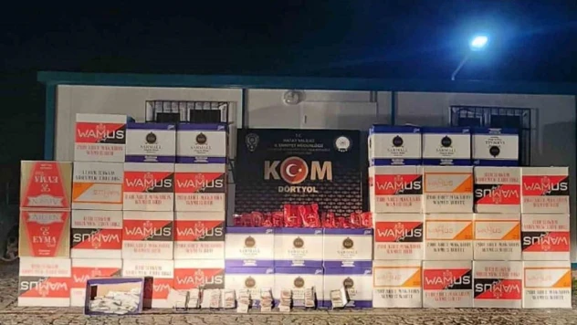 Hatay'da gümrük kaçağı makaron ve nargile tütünü operasyonu