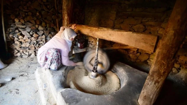 Hizan'da üretilen çeltik asırlık su değirmeninde öğütülüyor