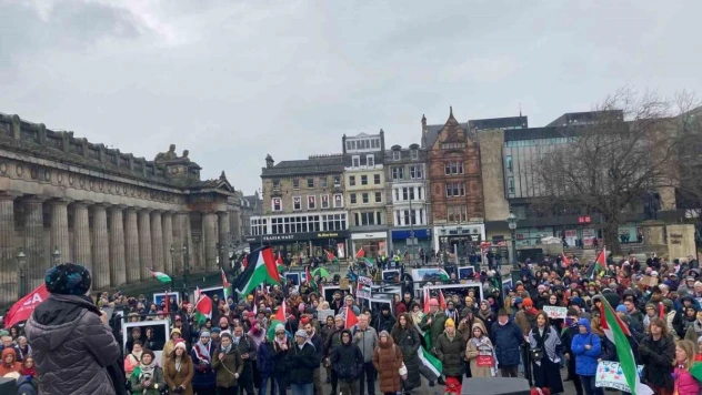 İskoçya'da Filistin'e destek gösterileri sürüyor