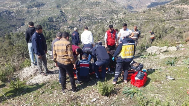 Kamyon şarampole yuvarlandı: 2 yaralı