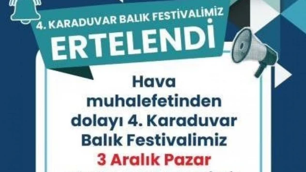 Karaduvar Balık Festivali ertelendi