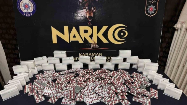 Karaman'da bin 946 adet sentetik ecza maddesi ele geçirildi