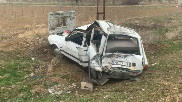 Karaman'da tır otomobile arkadan çarptı: 1 yaralı