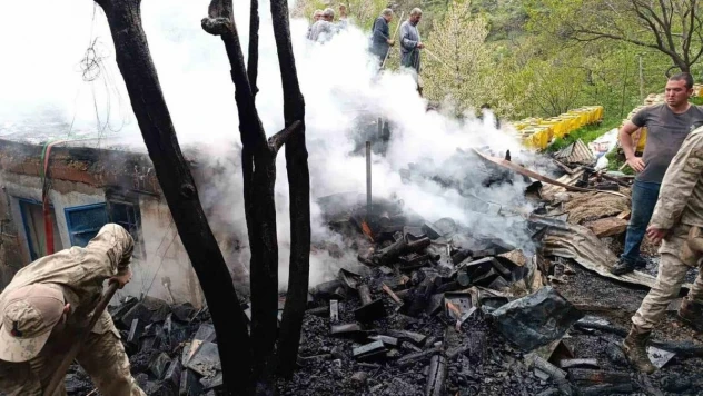 Kemaliye'de 1 ev yandı