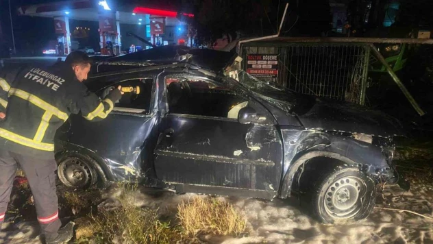 Kırklareli'nde kaza yapan otomobil yandı: 1 yaralı